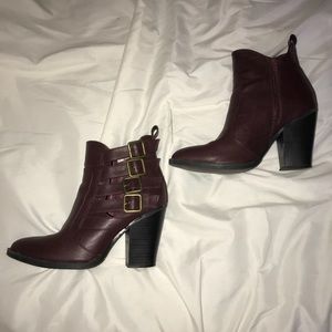 Dark brownish red booties